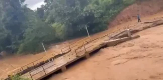 Caja puente recién inaugurado es destruida por crecida del río Blanco, en Catacamas