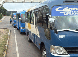 Inicia el paro de transporte en la capital exigiendo al IHTT frenar la circulación de 100 buses ilegales
