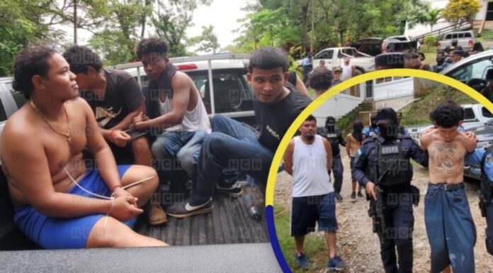 Policia capturó en un hotel de La Ceiba a 10 pandilleros vinculados a varios crímenes