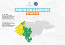 COPECO mantiene alerta amarilla en cinco departamentos y zonas del Valle de Sula