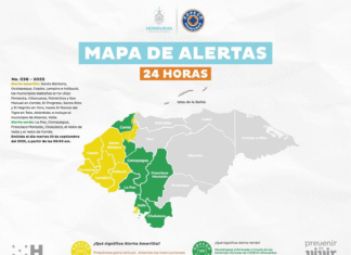 COPECO mantiene alerta amarilla en cinco departamentos y zonas del Valle de Sula