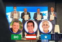 Tres de los cinco presidenciables firman convenio para «defender el voto»