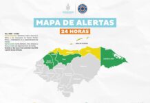 COPECO declara alerta amarilla y verde en siete departamentos de Honduras