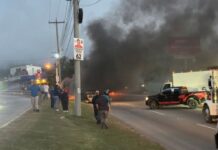 Simpatizantes de Libre protestan en la CA-5, al norte de TGU