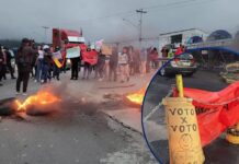 Protestas con bloqueos en la CA-5: colectivos de Aldana exigen recuento voto por voto municipal