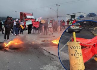 Protestas con bloqueos en la CA-5: colectivos de Aldana exigen recuento voto por voto municipal