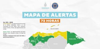 COPECO eleva a Alerta Amarilla tres departamentos del país por ingreso de masa de aire frío