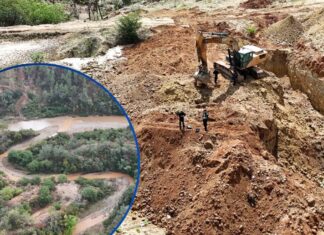 Desmantelan operación de minería ilegal en riberas del río Guayape, Olancho