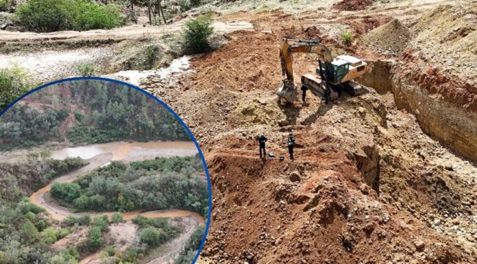 Desmantelan operación de minería ilegal en riberas del río Guayape, Olancho