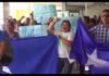 Simpatizantes del Partido Nacional protestan en el Centro Cívico Gubernamental exigiendo empleos