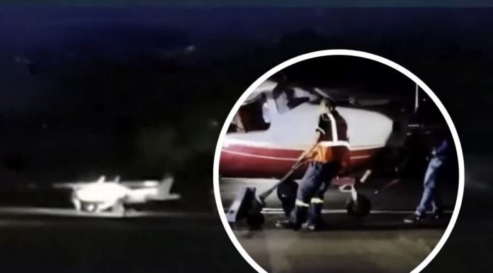 Aeronave privada sufre incidente al aterrizar en Toncontín tras estallar una llanta del tren de aterrizaje