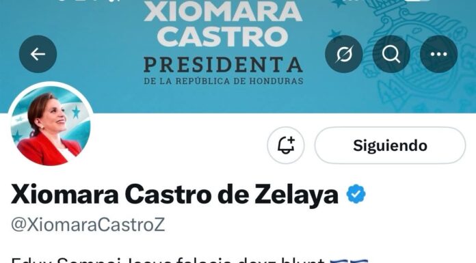 Hackean la cuenta de Xiomara Castro en X; eliminan sus publicaciones y difunden contenido ajeno