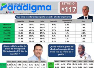 Encuestadora Paradigma: Salud y empleo encabezan las principales preocupaciones de los hondureños; 74.2 % no se identifica con ningún partido político y alcalde de San Pedro Sula supera en valoración al edil del Distrito Central