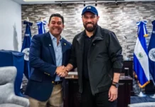 Alcalde de San Salvador Centro, Mario Durán, se reúne con el alcalde de Tegucigalpa, Juan Diego Zelaya, para compartir modelo de seguridad